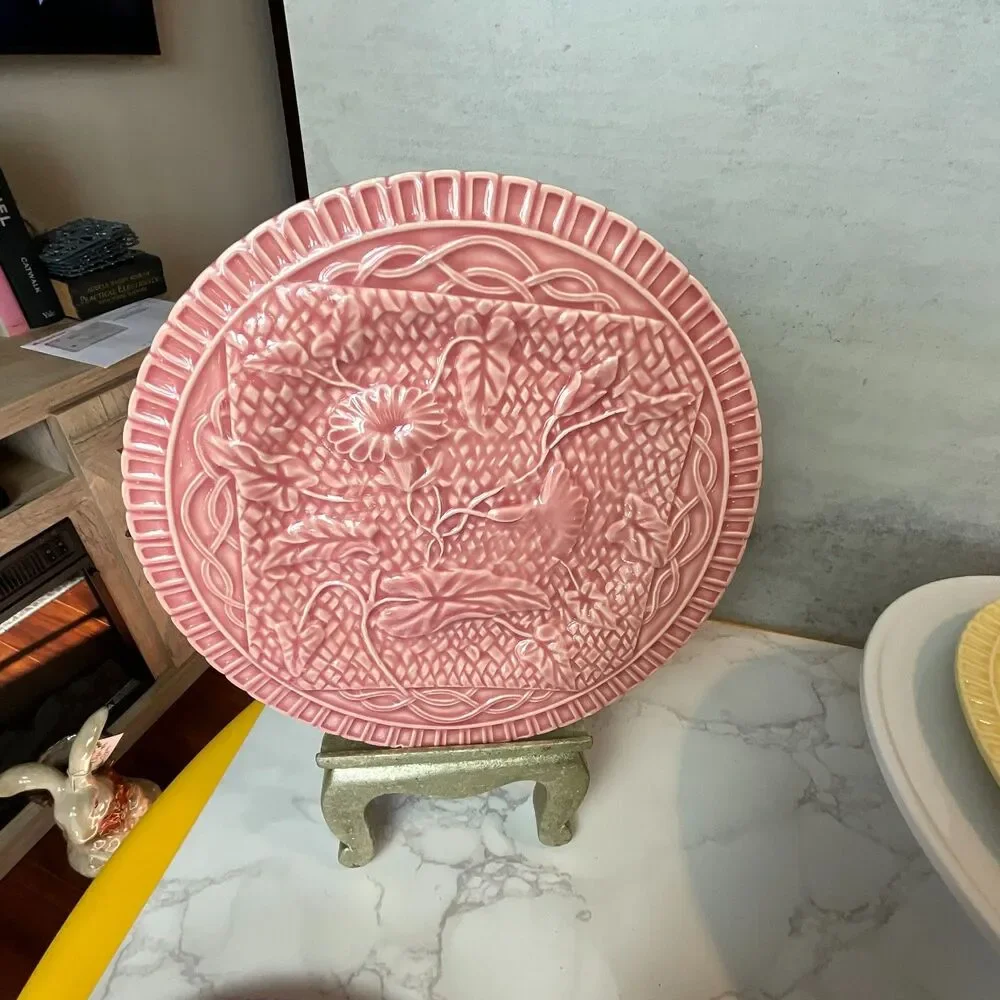 Bordallo Pinheiro Portugal set of 4 Morning Glory plates Vintage - Picture 5 of 7